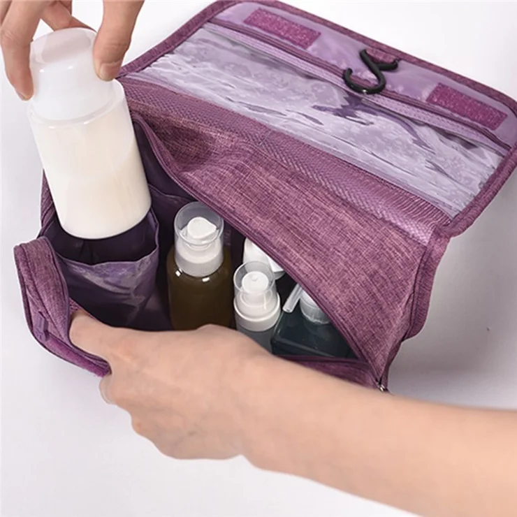 RH520 Toiletry Bag Hanging Travel Organizer Large Cosmetic Bag for Toiletries Cosmetics Accessories - Wine Red