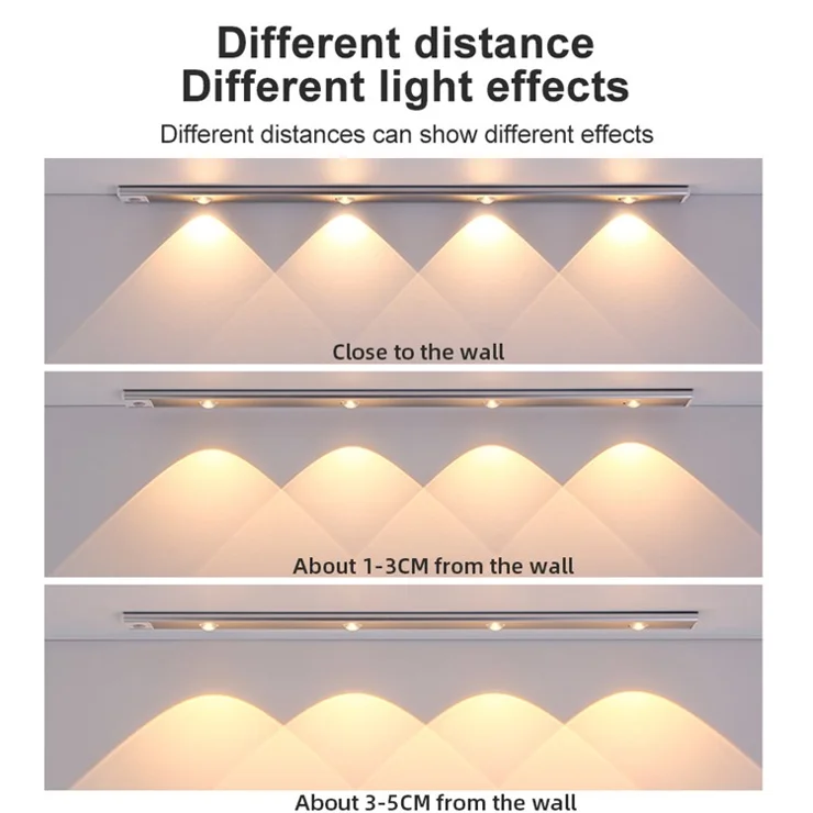 MZ-1602 40CM Human Motion Sensing Cabinet Strip Light Wardrobe Lighting Smart Night Light Self-Adhesive Closet Lamp - Silver