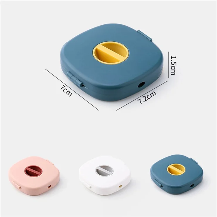JJTZ ABS Charging Cable Case Round Wired Earphone Storage Box Mini Organizer Holder - Pink