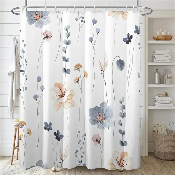 SHU1 3D Printed Tropical Jungle Plants Design Bath Curtain Polyester Waterproof Shower Curtain, 180x180cm - yj-614