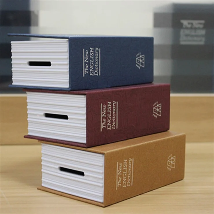 Bulk Purchasing Size L Book Safe Money Storage Bin Metal+Plastic Money Hiding Box with Code Lock - Blue