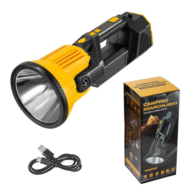 Rotatable Head Solar Powered P50 Flashlight RGB Handheld Lantern Camping Search Light - W5209 / Size L