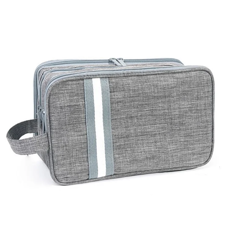 Small Size Portable Travel Multi-pocket Toiletry Bag Oxford Cloth Makeup Cosmetics Storage Bag - Grey