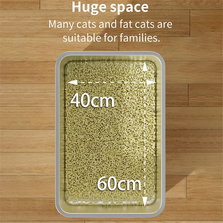 Cassetta per lettiera per gatti con coperchio anti-schizzi in acciaio