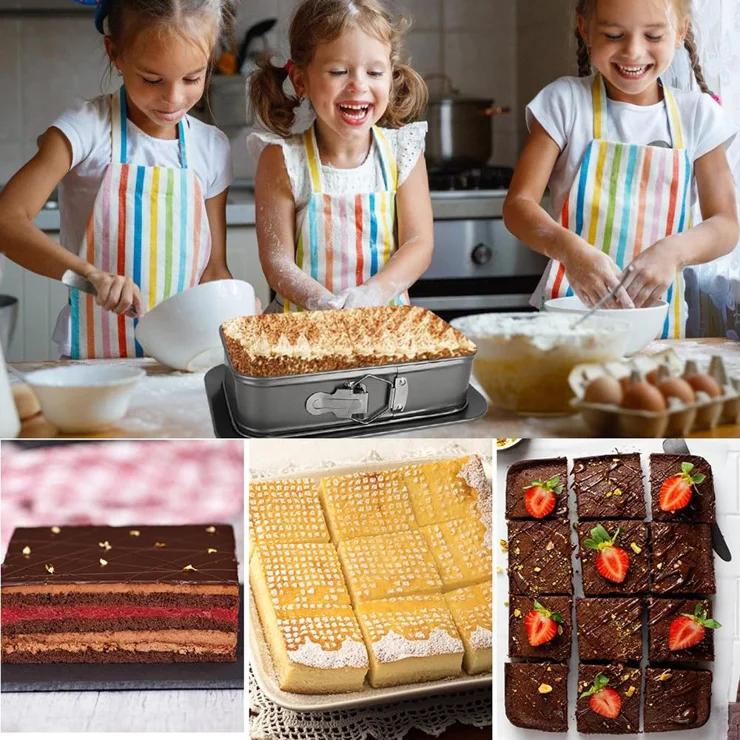 Non Stick Square Chiffon Cake Pan Carbon Steel Baking Mold with