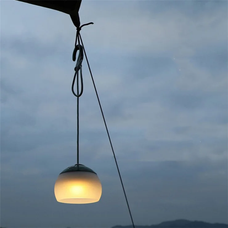 Vintage Camping Light Rechargeable Hook Hanging Night Light Outdoor Gardening Light with Power Bank Function - Yellow