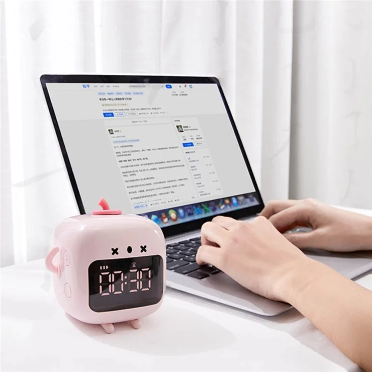 C3 Kid's Alarm Clock Digital Cute Bedside Clock Countdown Function Children's Sleep Trainer Snooze Traning Tool for Boys and Girls - Green