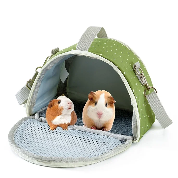 QS-117 Hamster Squirrel Carrier Bag Polyester Outdoor Lizard Small Pet Crossbody Bag - Orange