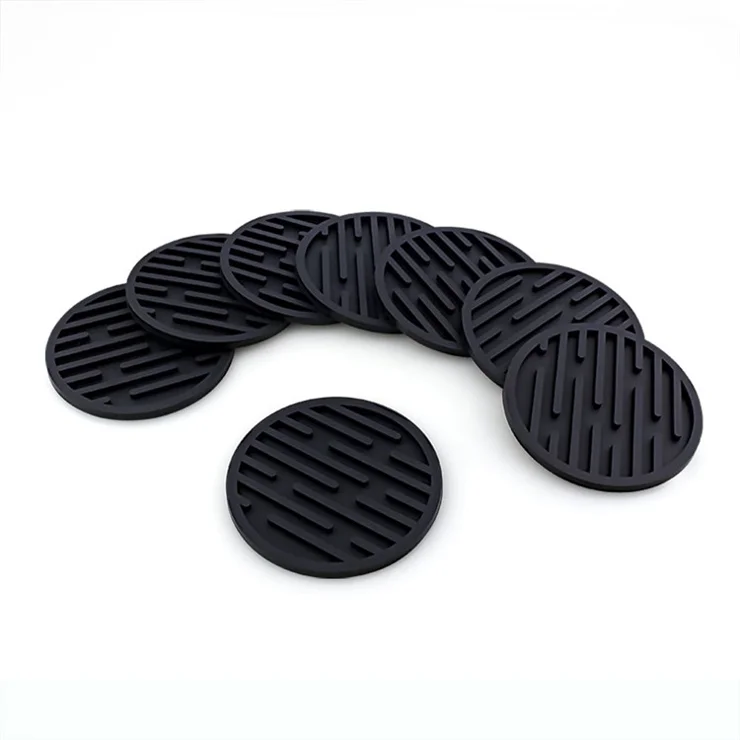 6Pcs Silicone Coasters Set with Holder Non-Slip Tabletop Protection for Kinds Cups, Hot or Cold - Coffee