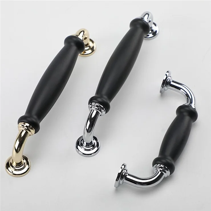 Metal Cabinet Pulls Handles with 22mm Screw, 128 Hole Distance, Aluminum Alloy Wardrobe Drawer Pulls - Gold / Black