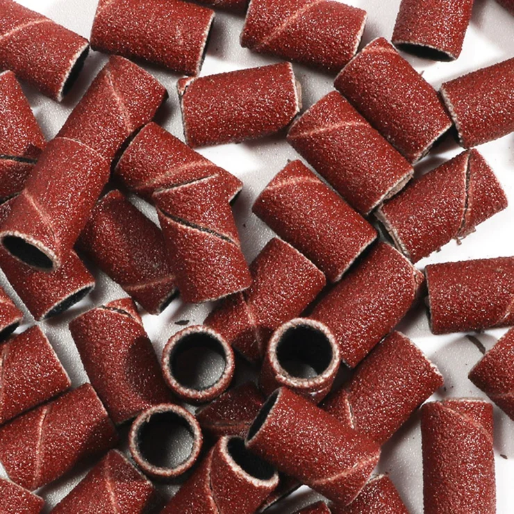 100Pcs Abrasive Paper Sanding Nail Drill Grinder Bits Electric File