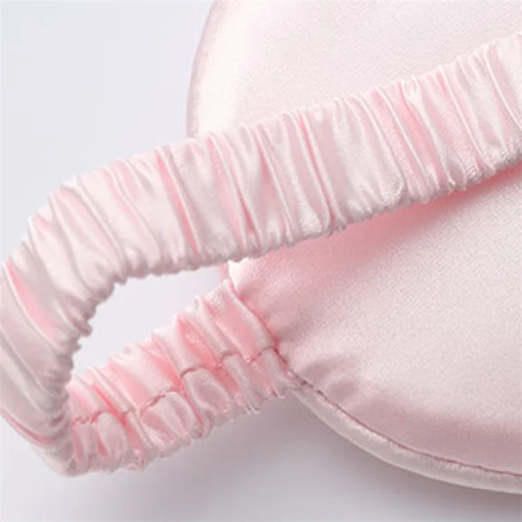 Imitation Silk Shading Eye Mask Sleep Blindfold + Hair Band + Scrunchie + Storage Bag - Apricot