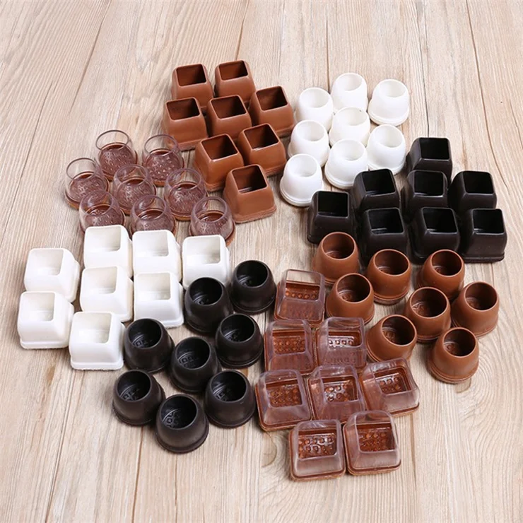 8Pcs Square Chair Leg Covers Felt Bottom Elastic Furniture Foot Protector Pads Floor Protection Mat, Size M (ST) - Coffee