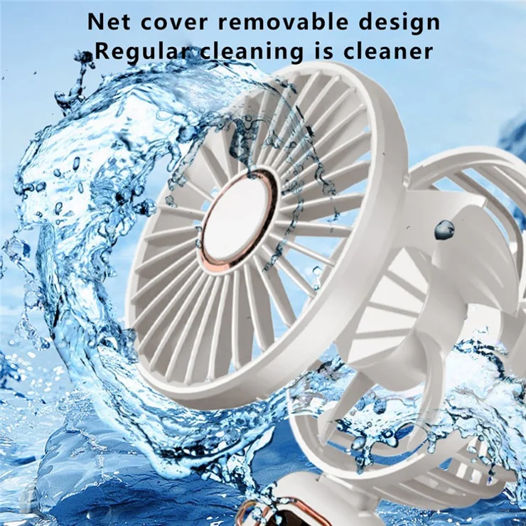 Portable Neck-Mounted Fan Rechargeable Desktop Personal Summer Cooler - Pink