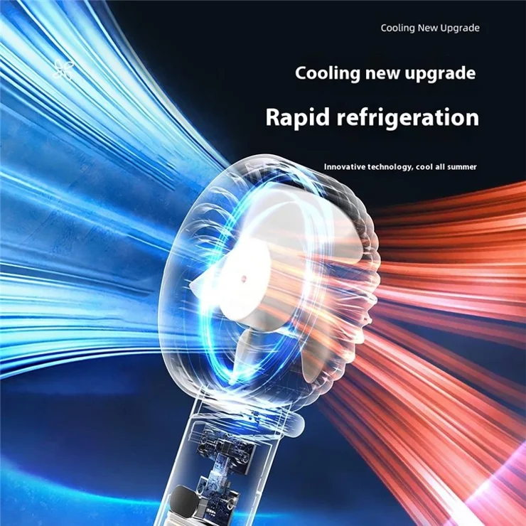 RD10 Handheld Foldable Fan Summer Cooler with Power Bank FUnction - Grey