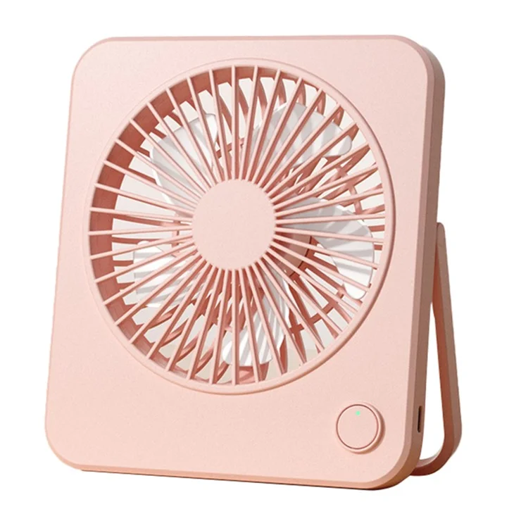 W70 Ultra Thin Desktop Mini Fan USB Charging 3 Speeds Cooling Fan with Foldable Stand - Pink