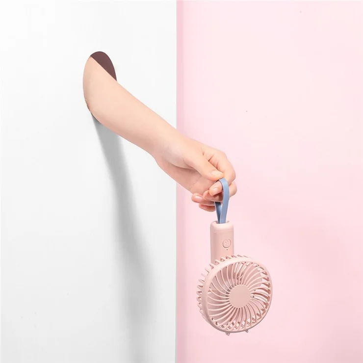 F20 Rotating Pocket Fan Portable Handheld USB Rechargeable 3 Speed Cooling Fan - Yellow