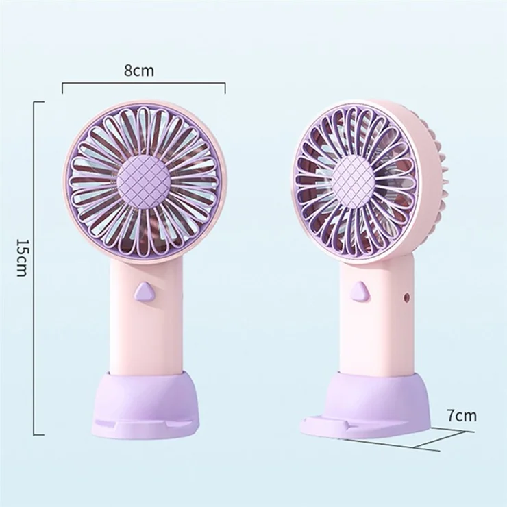 F011 Sunflower Shape Mini Desk Fan Rechargeable Portable Cooling Fan with Phone Holder - Orange