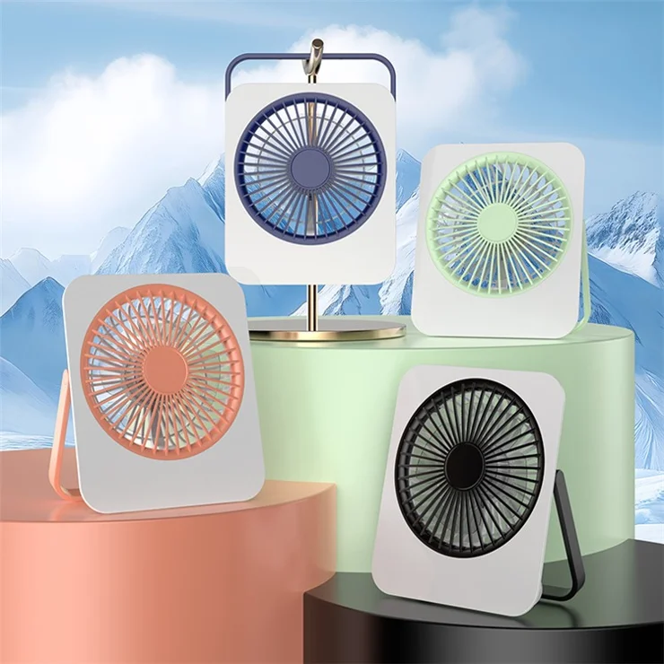 M5 Portable Desktop Fan USB Powered Wall Mounted Electric Fan with Foldable Kickstand for Home / Office - Blue