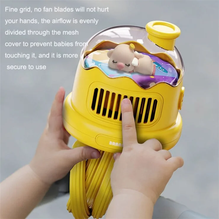 Stroller Cooling Fan Flexible Tripod Clip-on Silent Fan Handheld Personal Fan for Dormitory (No Shaking) - Pink