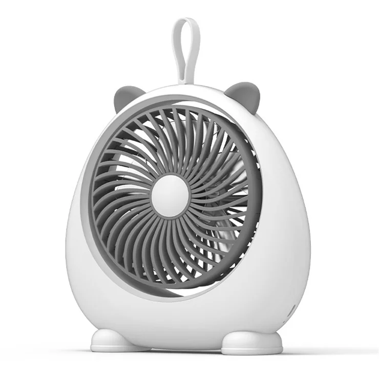 Desktop Cool Fan Cute Cat Ear Design USB Power Cooling Fan with 3 Wine Speed Adjustments, Size L - White