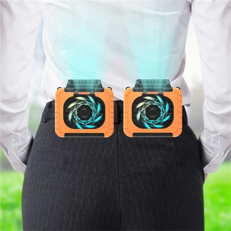 Hanging Neck Fan Summer Cooling Fan 6000mAh Emergency Phone Power Bank - Yellow