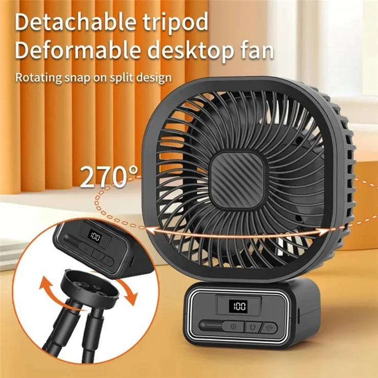 A28 6-Inch Multi-Functional Oscillating Cooling Fan with Tripod for Baby Stroller, Camping - White