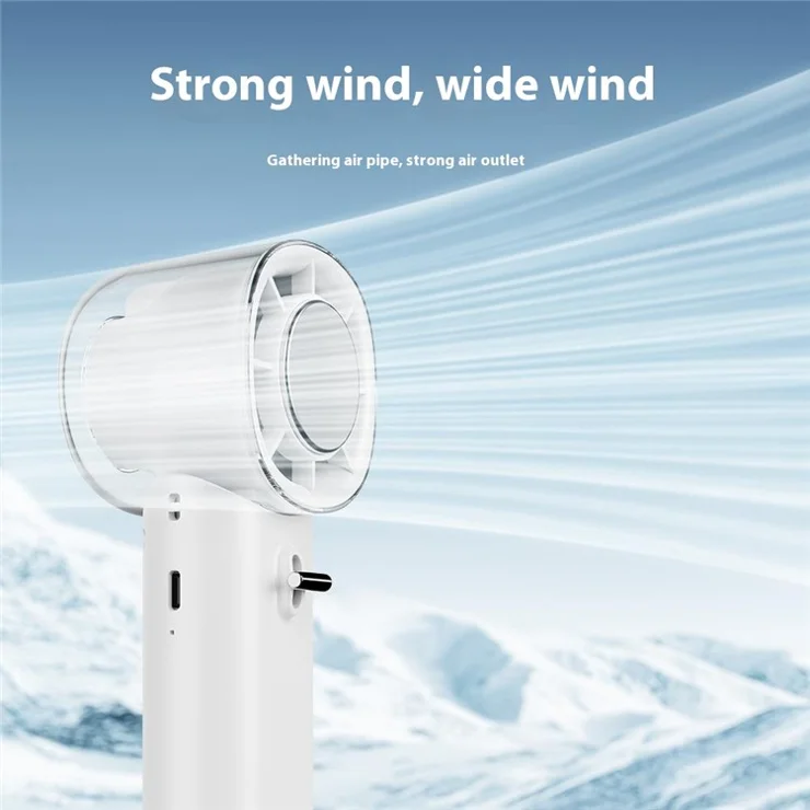 G10 Handheld Fan USB Rechargeable Turbo Bladeless Desktop Folding Fan with Cold Compress Function - Grey