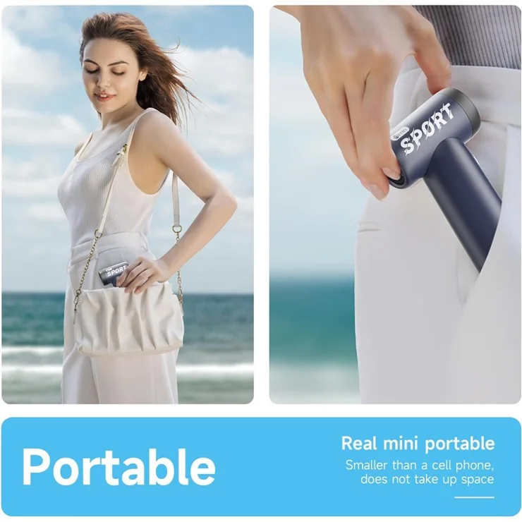 High-Speed Handheld Turbine Fan - Powerful Outdoor Cooling, Dust Removal, and Inflating - Blue