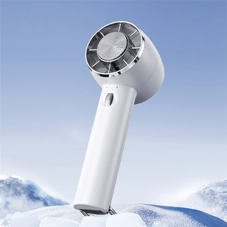 Y28 Portable Summer Bladeless Fan Air Cooler Handheld Cooling Fan with Cold Compress Function - White