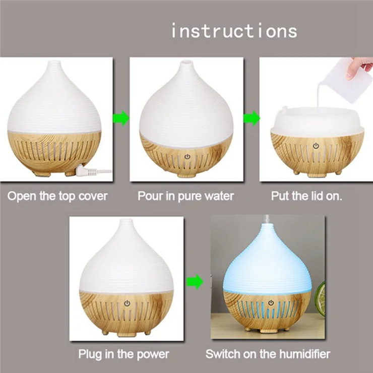 160ML Desktop Humidifier Quiet Essential Oil Diffuser with Ambient Night Light for Bedroom Office - Style B-Black / US Plug