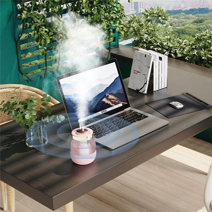 Dual Mist Outlet Desktop Air Humidifier Home Office Mute Mist Diffuser - White
