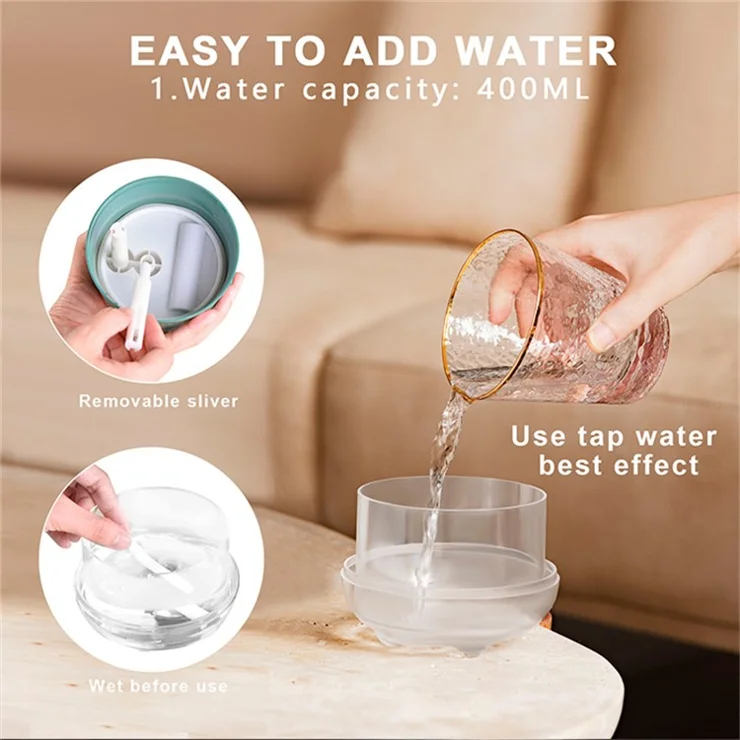 ICARER FAMILY Digital Display 400ml Nano Mist Dual Spray Humidifier with Night Light - White