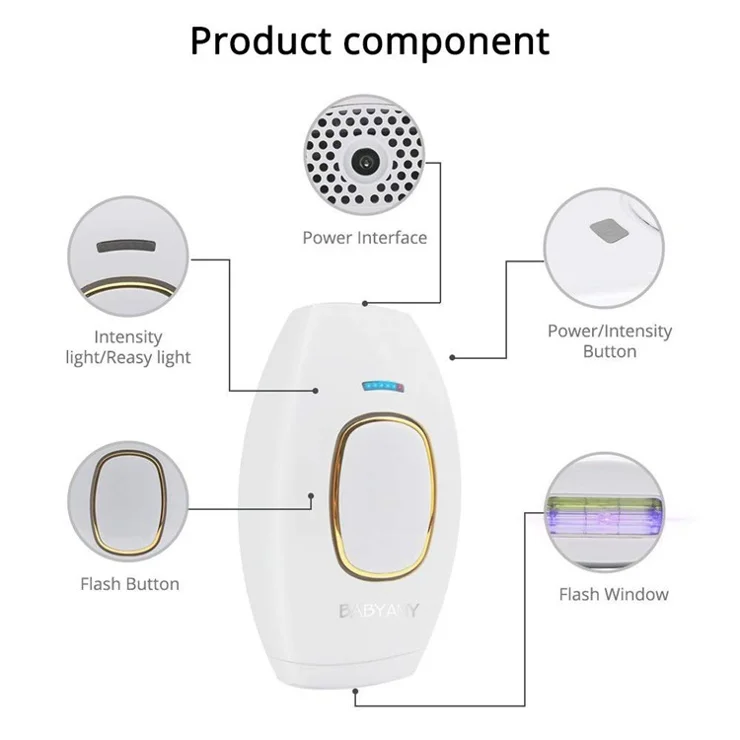 Photorejuvenation IPL Hair Removal Device Home Beauty Salon Using Facial Hair Remover - White / EU Plug