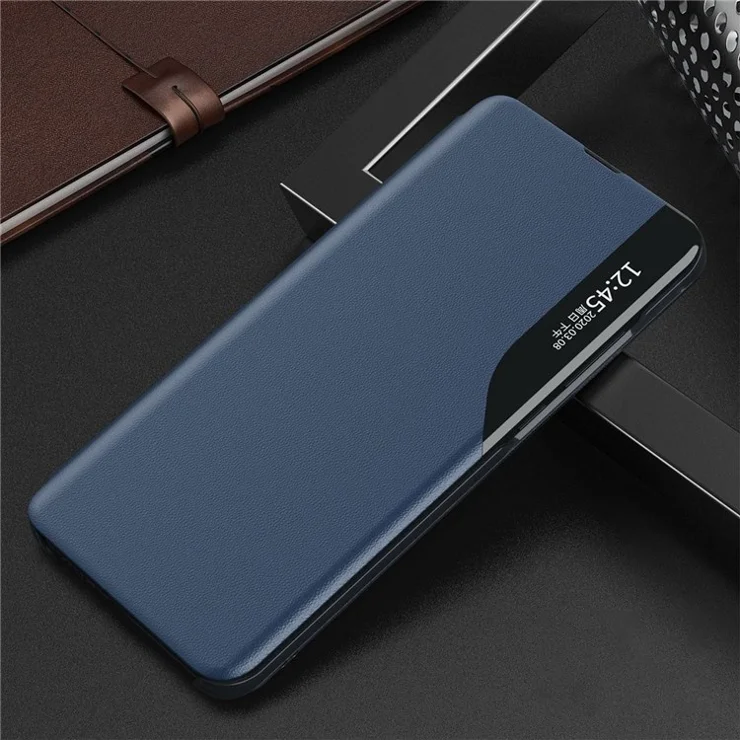For Honor Play 30 Plus 5G/X7 Clear View Window Phone Case Adjustable Stand Leather Protective Shell - Sapphire