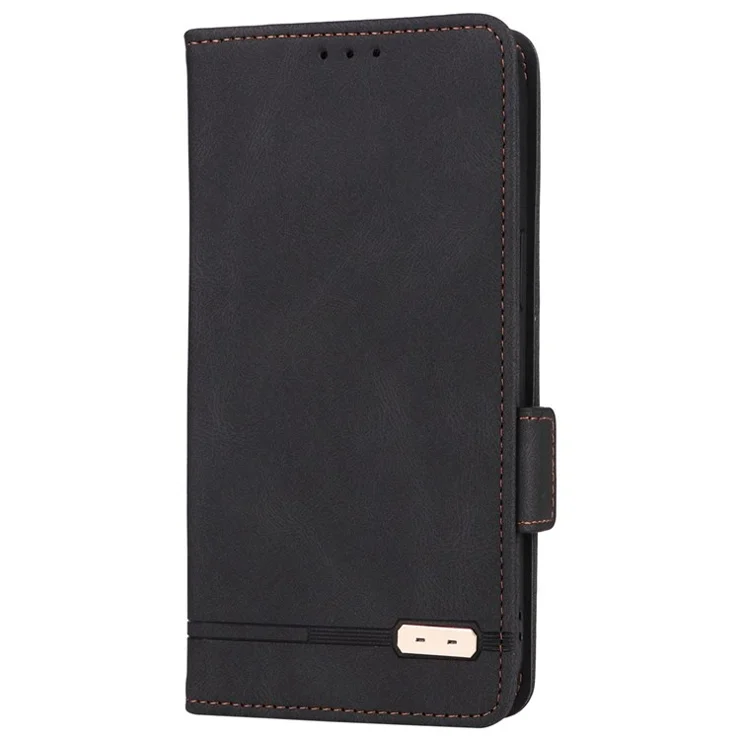 For Xiaomi Redmi Note 11T Pro 5G / Note 11T Pro+ 5G / Poco X4 GT 5G / Redmi K50i 5G Hardware Decor Phone Stand Wallet Case Double Magnetic Clasps PU Leather Cover - Black