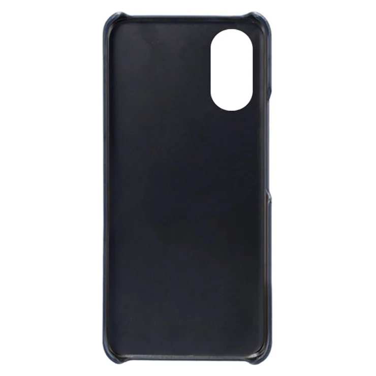 For Xiaomi Poco M4 5G Dual Card Slots Holder Case PU Leather Coated Hard PC Protective Phone Cover - Blue