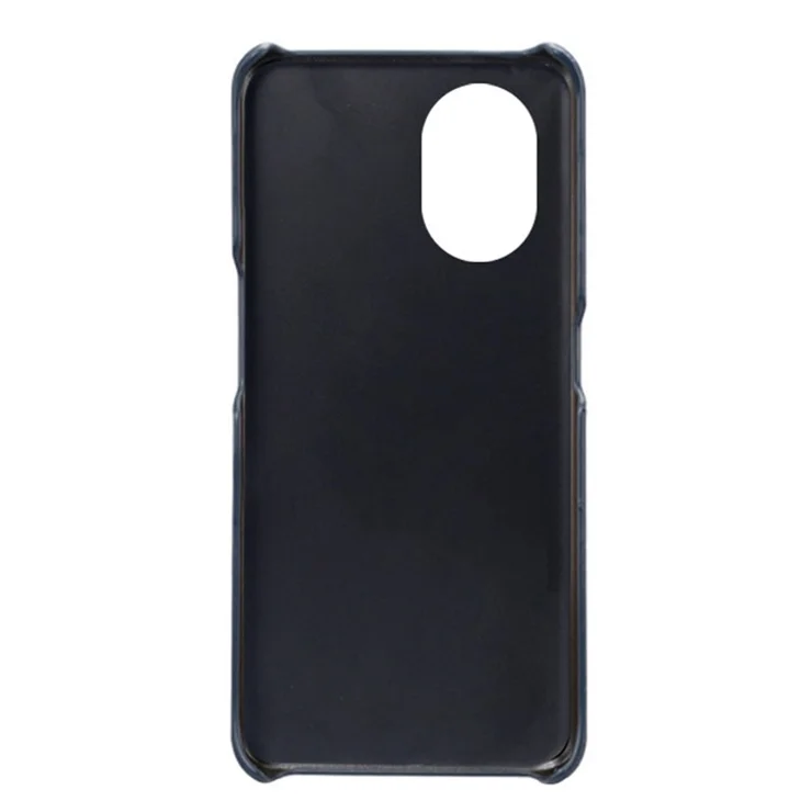 Protective Phone Case for Oppo Reno8 Lite 5G, Textured PU Leather Coated Hard PC Cover - Blue