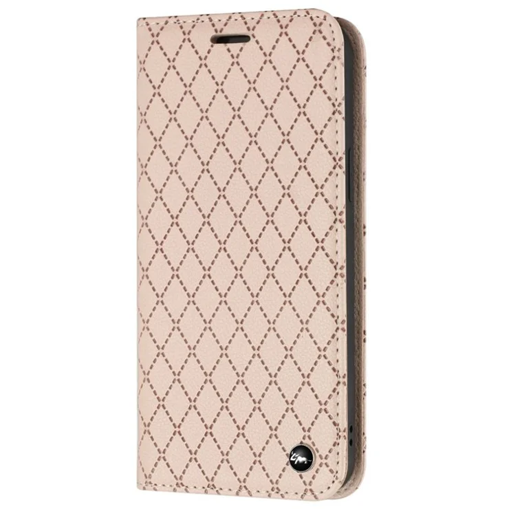 Embossed Rhombus Pattern Wallet Case for iPhone 13 Pro 6.1 inch Folio Flip Protective Cover Litchi Texture PU Leather Stand Case RFID Blocking Phone Cover - Yellow