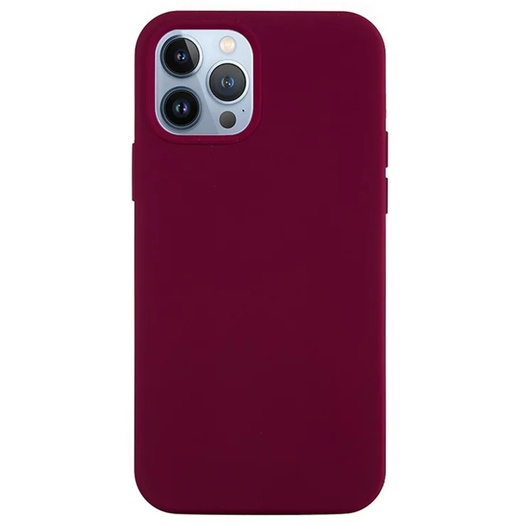 For iPhone 14 Pro Max 6.7 inch Anti-scratch Silicone Phone Case Bumper Cover Mobile Phone Protector - Wine Red