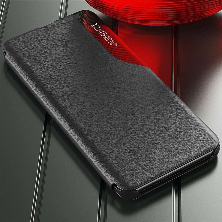 For Xiaomi Poco F4 5G / Redmi K40S 5G Clear View Window Leather Flip Phone Case Shockproof Cover with Stand - Sapphire