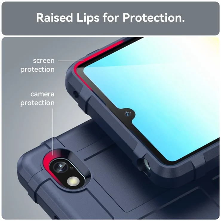 For Sony Xperia Ace III Rugged Square Grid Thickened TPU Case Drop-proof Protective Phone Cover - Blue