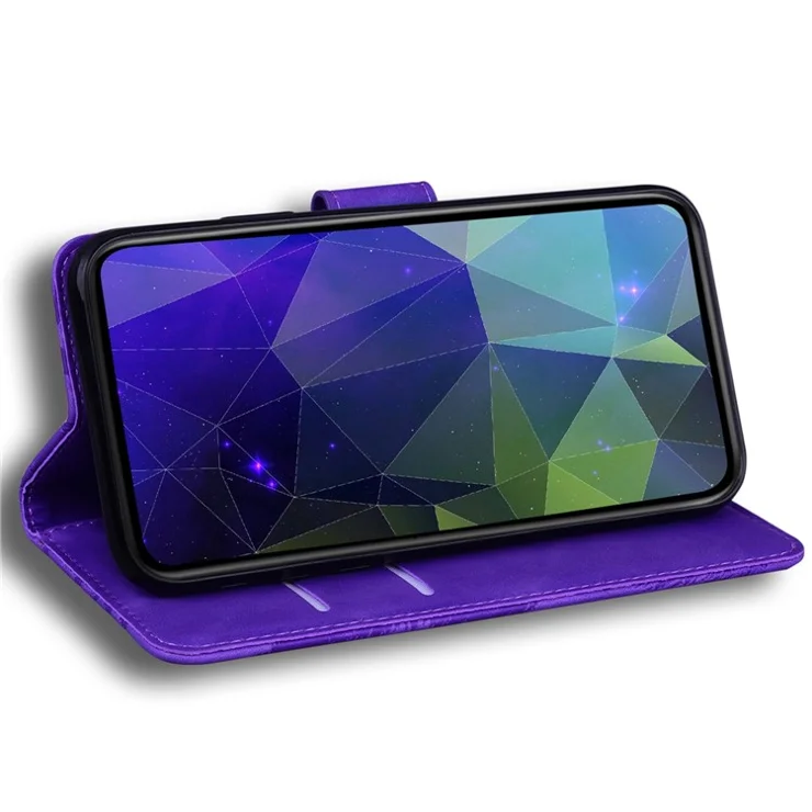 For Motorola Moto G62 5G Solid Color Wallet Stand Phone Case PU Leather TPU Full Protection Cover - Purple