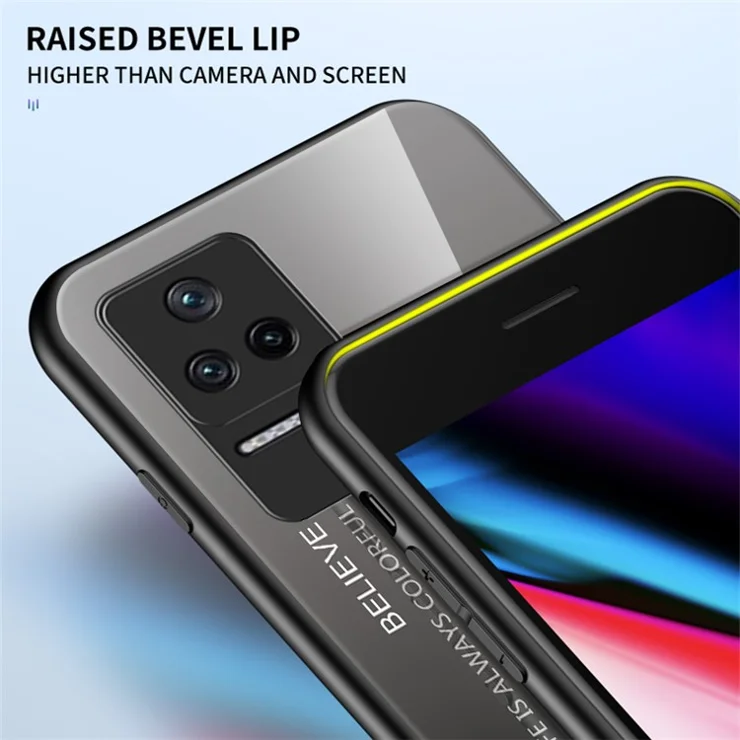 For Xiaomi Redmi K40S 5G / Poco F4 5G Gradient Color Design Anti-shock Cell Phone Case Tempered Glass + PC + TPU Back Cover - Gradient Rose