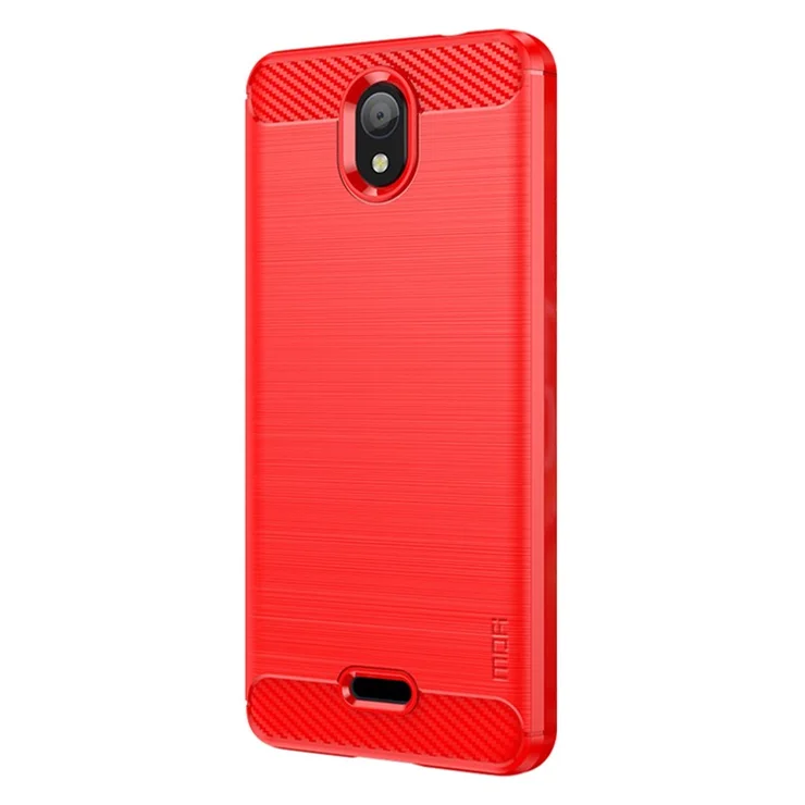 MOFI JK TPU Series-1 for Nokia C100 4G Drop-proof Carbon Fiber Phone Case Brushed Surface Soft TPU Cover - Red