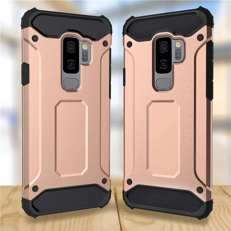 TPU + PC Hybrid Case for Samsung Galaxy S9+, Shockproof Protective Phone Cover - Navy Blue