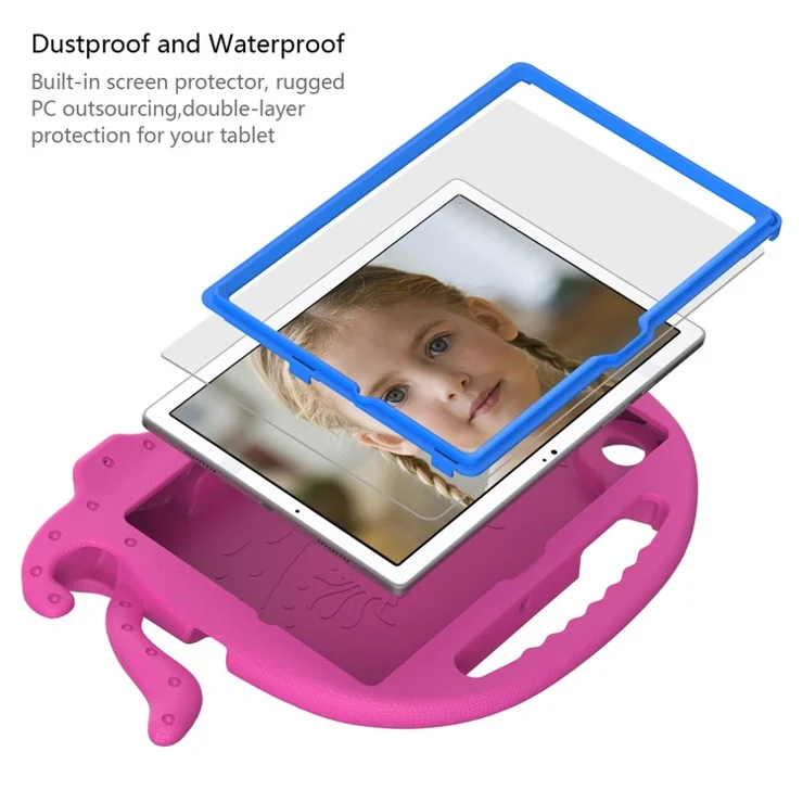 For Samsung Galaxy Tab A8 10.5 (2021) / (2022) EVA Protective Case Cartoon Octopus Anti-Drop Anti-Wear Cover Tablet Case with Shoulder Strap - Rose