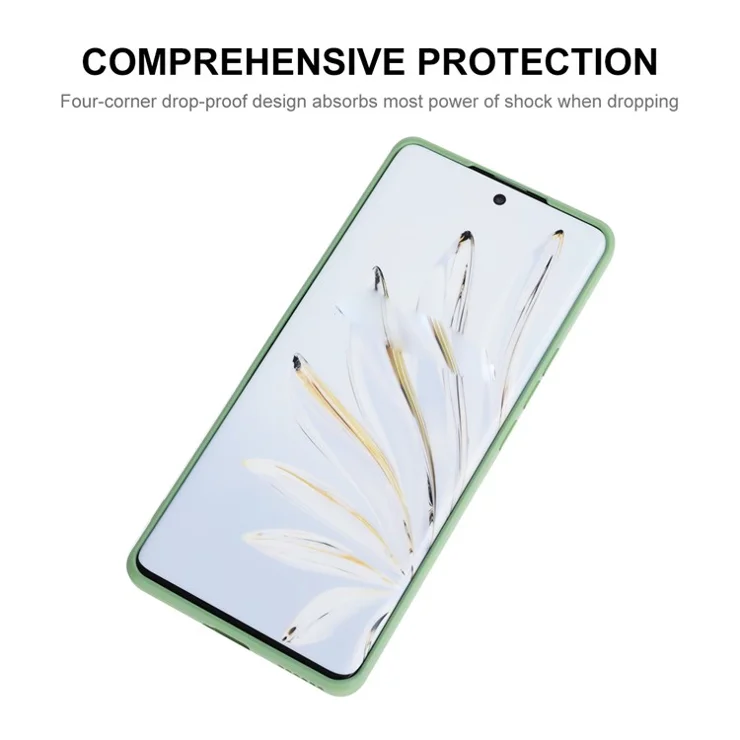 ENKAY HAT PRINCE Soft Phone Case For Honor 70 Pro 5G / 70 Pro+ 5G, Straight Edge Liquid Silicone Precise Cutout Phone Back Cover - Dark Blue