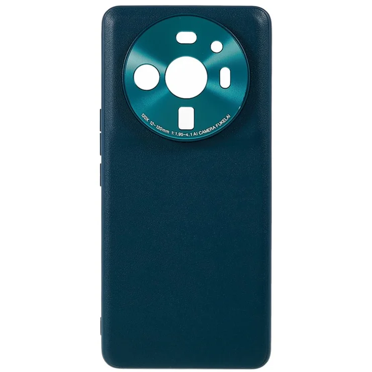 For Xiaomi 12S Ultra 5G Anti-wear Metal Lens Design Textured Precise Cutout Phone Case PU Leather Coating TPU + PC Protector - Blue