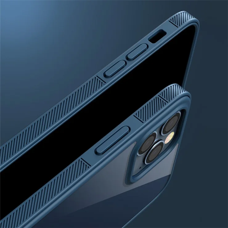 Soft Armor Series for iPhone 14 6.1 inch Clear PC Back + Soft TPU Frame Phone Cover Scratch-Resistant Protective Case - Black